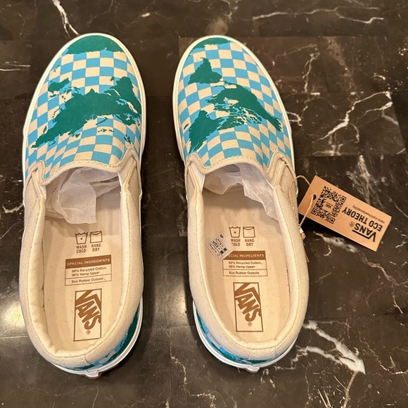 VANS Asher Eco Slip On Sneakers “The World is Ours” Men’s Size 11.5 New With Box - Picture 3 of 7